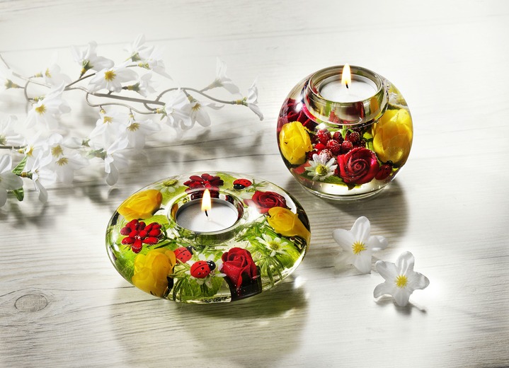 Wohnaccessoires - Teelichthalter mit Teelicht, in Farbe GRÜN, in Ausführung Teelichthalter Kugel Ansicht 1