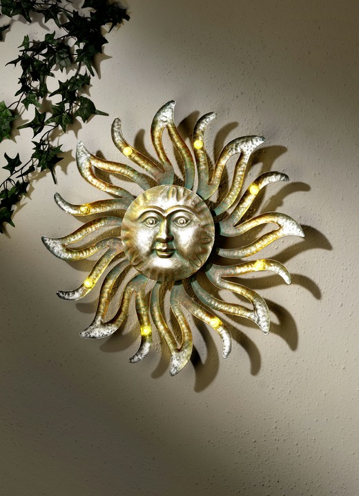 Solarlampen - Solar-Wanddekoration Sonne, in Farbe BRONZE