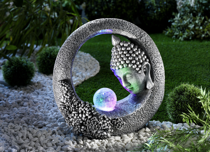 Gartenbeleuchtung - Solarleuchte Buddha, in Farbe GRANIT