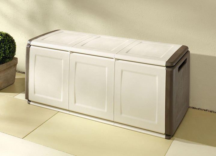 Gartenmöbel - Gartenboxen aus robustem Polypropylen, in Farbe BEIGE, in Ausführung groß Ansicht 1