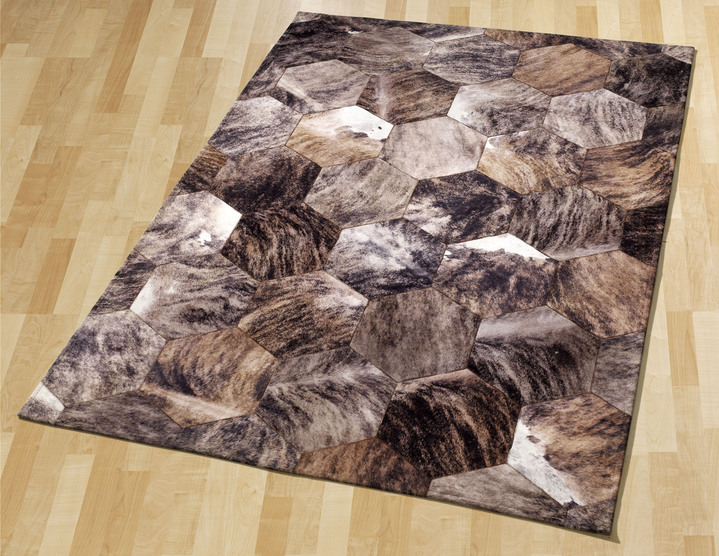 Modern - Brücken und Teppich in modischer Tierfell-Optik, in Größe 111 (Brücke, 60x110 cm) bis 249 (Teppich, 160x230 cm), in Farbe BRAUN