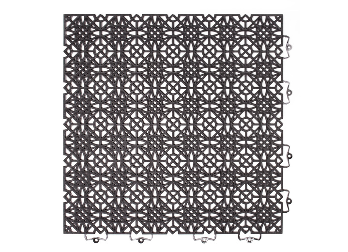 Gartenpflege - Witterungsbeständige Terrassenfliesen mit Klicksystem, in Größe 154 (1 m²  = 7 Fliesen) bis 344 (Sparset für 5 m² = 35 Fliesen), in Farbe SCHWARZ Ansicht 1