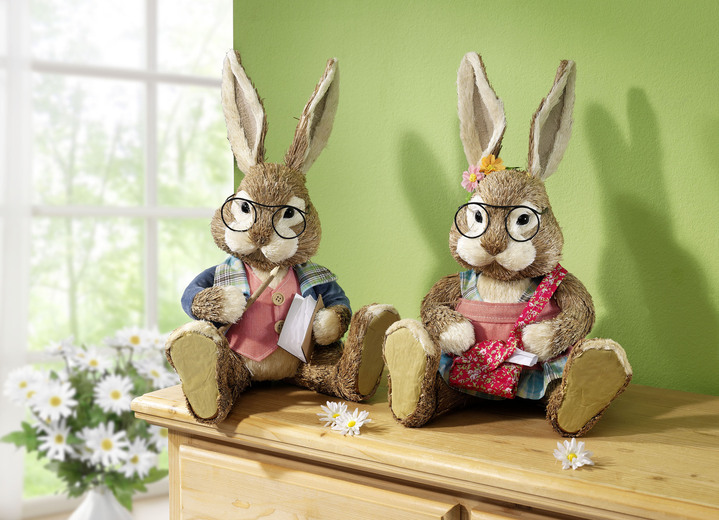 Oster-Dekorationen - Hase aus Styropor, in Farbe BUNT, in Ausführung Hase mit Brille