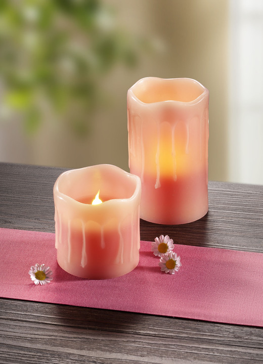 - LED-Echtwachszerzen mit Duft, in Farbe ROSE, in Ausführung 4er-Set, rosé mit Rosenduft Ansicht 1