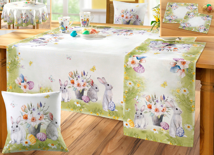 Tischdecken - Stimmungsvolle Wohn-Accessoires, in Größe 101 (Läufer, 40x 90 cm) bis 404 (Kissenbezug, 40x 40 cm), in Farbe GRÜN