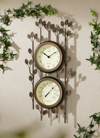 Batteriebetriebene Wanduhr mit Thermometer