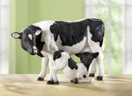 Handbemalte Kuh mit Kälbchen