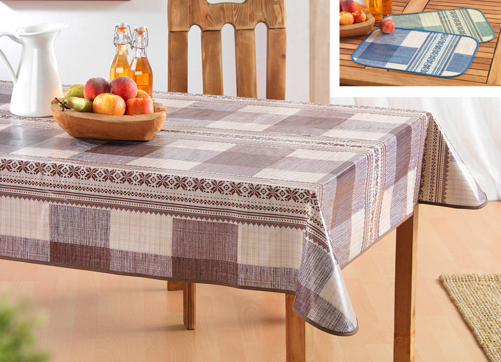 Tischdecken - Wachstuch-Tischdekoration, in Größe 180 (Mitteldecke, 80x 80 cm) bis 230 (Platzset, 34x 47 cm), in Farbe GRÜN Ansicht 1