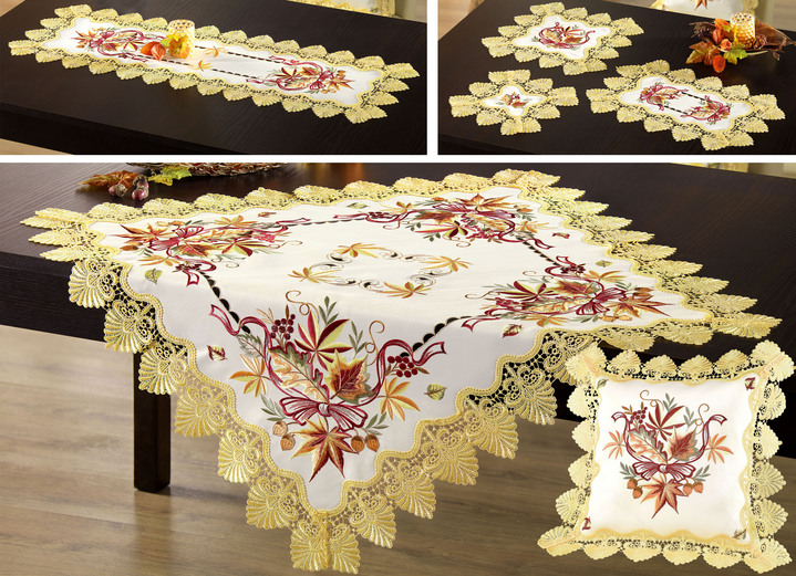 Dekokissen & Hüllen - Tisch- und Raumdekoration, in Größe 101 (Deckchen, 35x 50 cm) bis 404 (Kissenbezug, 40x 40 cm), in Farbe SEKT-BUNT Ansicht 1