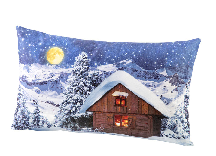 - Kissenbezug Winterhütte mit Reissverschluss, in Größe 900 (30x50 cm) bis 905 (40x40 cm), in Farbe BLAU Ansicht 1