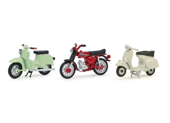 Weihnachtliche Geschenkideen - Motorroller, 3er-Set, von Schuco, in Farbe GRÜN/GRAU/ROT