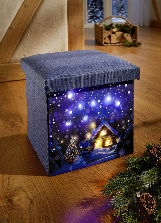 - LED-Sitzwürfel mit weihnachtlicher LED-Beleuchtung, in Farbe BLAU