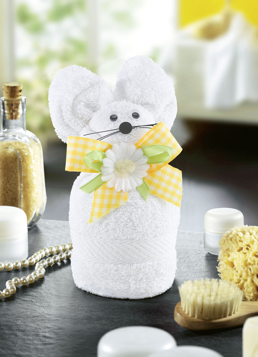 Frottier Handtücher - Frottier-Frühlingsmaus in kuschelweicher Qualität, in Farbe WEISS Ansicht 1