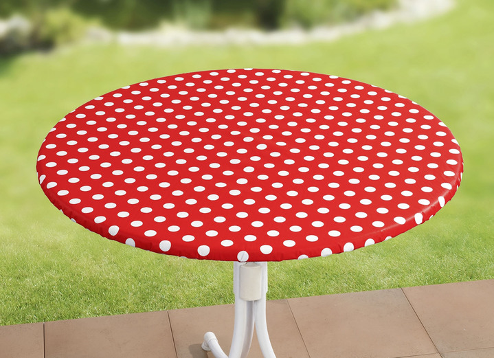 Gartentischdecken - Abwaschbare Spann-Tischdecke, in Farbe ROT Ansicht 1