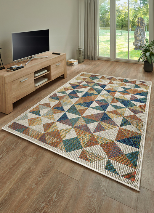 Modern - Strapazierfähige Teppiche für den Innen- und Außenbereich , in Größe 110 (Brücke, 67x120 cm) bis 250 (Teppich, 200x290 cm), in Farbe KÄSTCHEN Ansicht 1