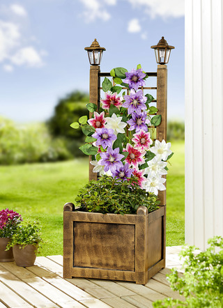 Blumenkasten mit Solar-Laternen
