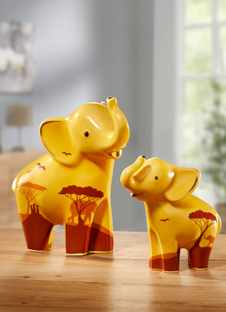 Elefant aus Porzellan von Hand gefertigt und bemalt