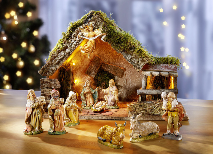 Weihnachtliche Dekorationen - Krippe, echte Handarbeit, in Farbe NATUR, in Ausführung Krippe Ansicht 1