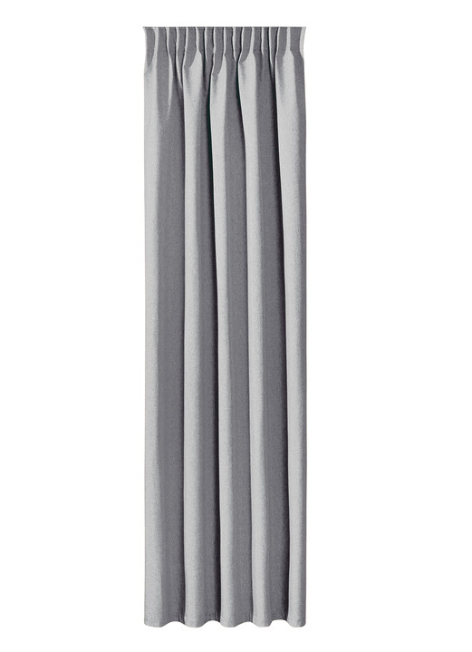 Klassisch - Energiespar-Verdunkelungsschals in Leinenoptik, in Größe 365 (H145xB135 cm) bis 464 (H245xB270 cm), in Farbe SILBER Ansicht 1