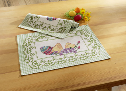 Gobelin Tischdecke und Kissenbezug
