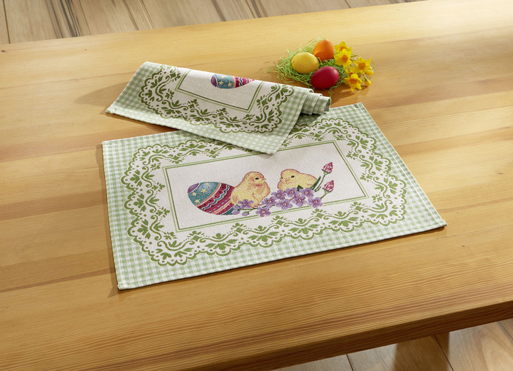 Tischdecken - Tisch- und Raumdekoration mit Ostermotiv, in Größe 100 (2 Platzsets, 33/ 45 cm) bis 404 (Kissenbezug, 45/ 45 cm), in Farbe MULTICOLOR Ansicht 1