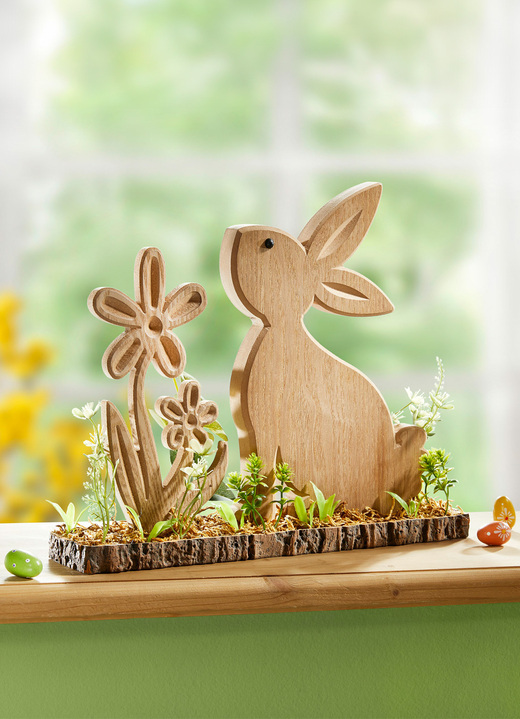 Ostern - Holz-Dekoration Hase, in Farbe NATUR-BRAUN