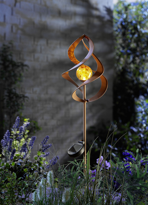 Gartenbeleuchtung - Solarstecker «Spirale», in Farbe ROST