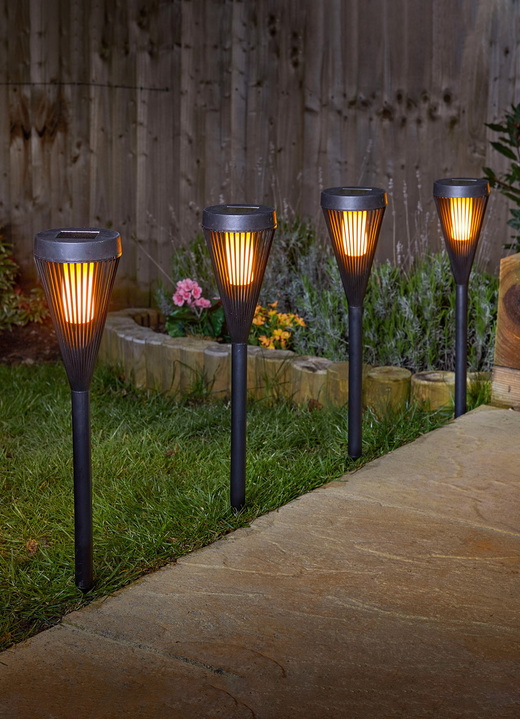 Gartenbeleuchtung - Solarleuchten Urban, 4er-Set, in Farbe SCHWARZ