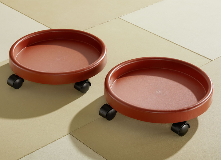 Gartengeräte und Zubehör - Pflanzenroller, 2er-Set, auf stabilen Rollen, in Farbe TERRAKOTTA Ansicht 1