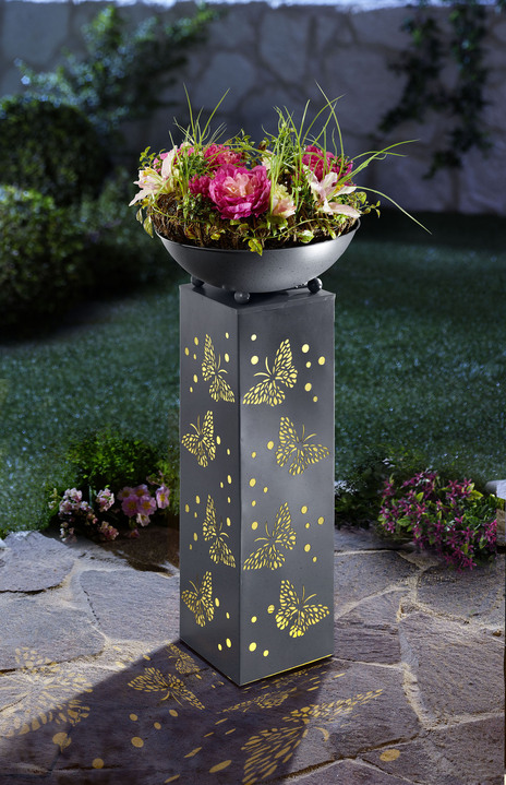 Blumentöpfe & Pflanzgefässe - LED-Dekosäule mit abnehmbarer Schale, in Farbe BRAUN Ansicht 1