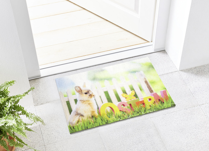 - Fussmatte mit Osterhasen-Motiv, in Farbe BUNT