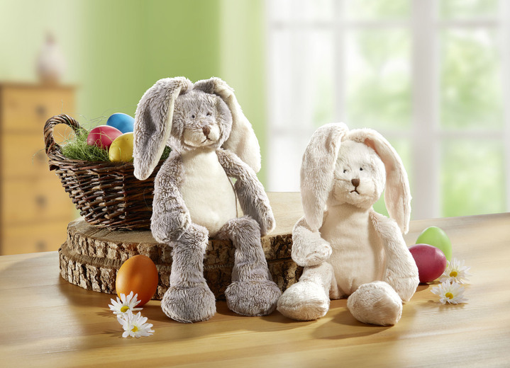 Oster-Geschenkideen - Plüsch-Hasen,2er-Set, in Farbe BRAUN-WEISS Ansicht 1