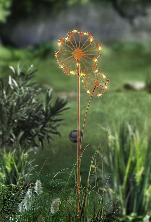 Gartenbeleuchtung - Solarstecker Pusteblume, in Farbe ROST