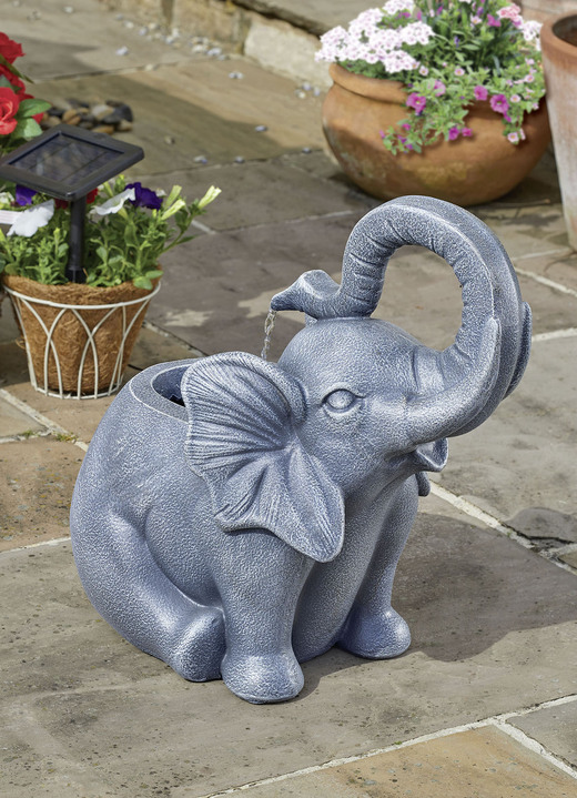 - Solarbetriebener Gartenbrunnen, in Farbe GRAU