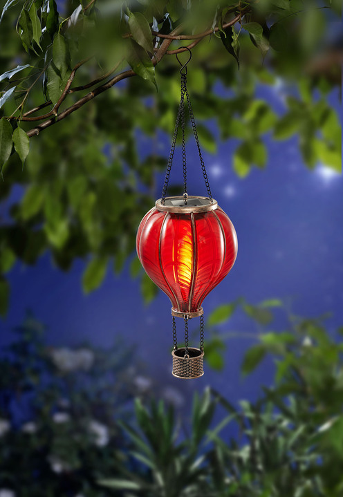 Gartenbeleuchtung - Solar-Heissluftballon mit Flackereffekt, in Farbe ROT Ansicht 1