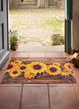 Fussmatte mit Sonennblumen-Motiv