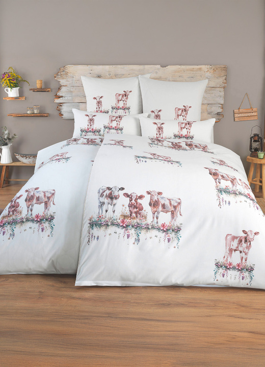 Bettwäschegarnituren - Polycotton-Bettwäsche-Garnitur mit Reissverschluss, in Größe 111 (40x80 cm + 135x200 cm) bis 412 (Sparset, 2x 80x80 cm + 2x 135x200 cm), in Farbe MULTICOLOR Ansicht 1