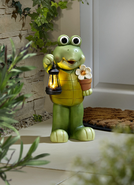 Gartendekoration - Schildkröte mit Solarlaterne, in Farbe GRÜN