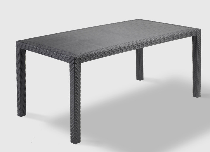 Gartenmöbel - Gartenmöbel-Serie mit attraktivem Rattan-Dekor, in Farbe ANTHRAZIT, in Ausführung Tisch Rechteckig Ansicht 1