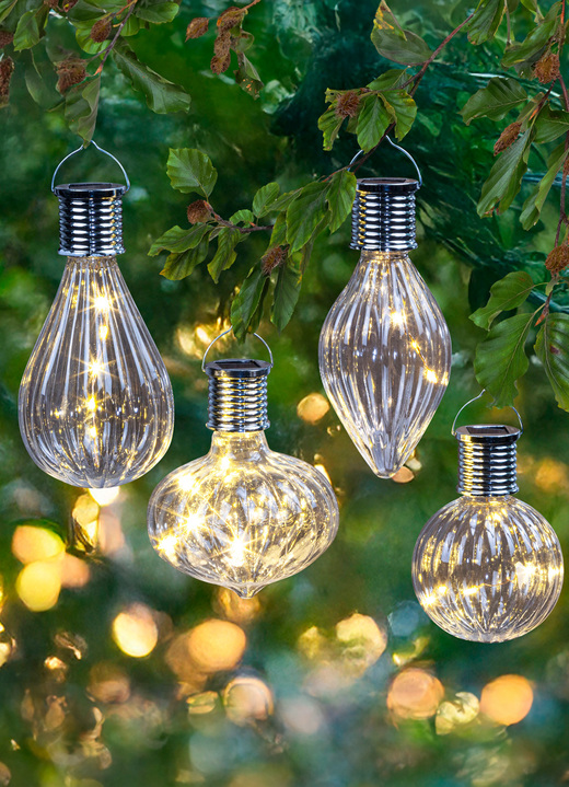Gartenbeleuchtung - LED-Hängeleuchten Lampadina, 4er-Set, in Farbe TRANSPARENT
