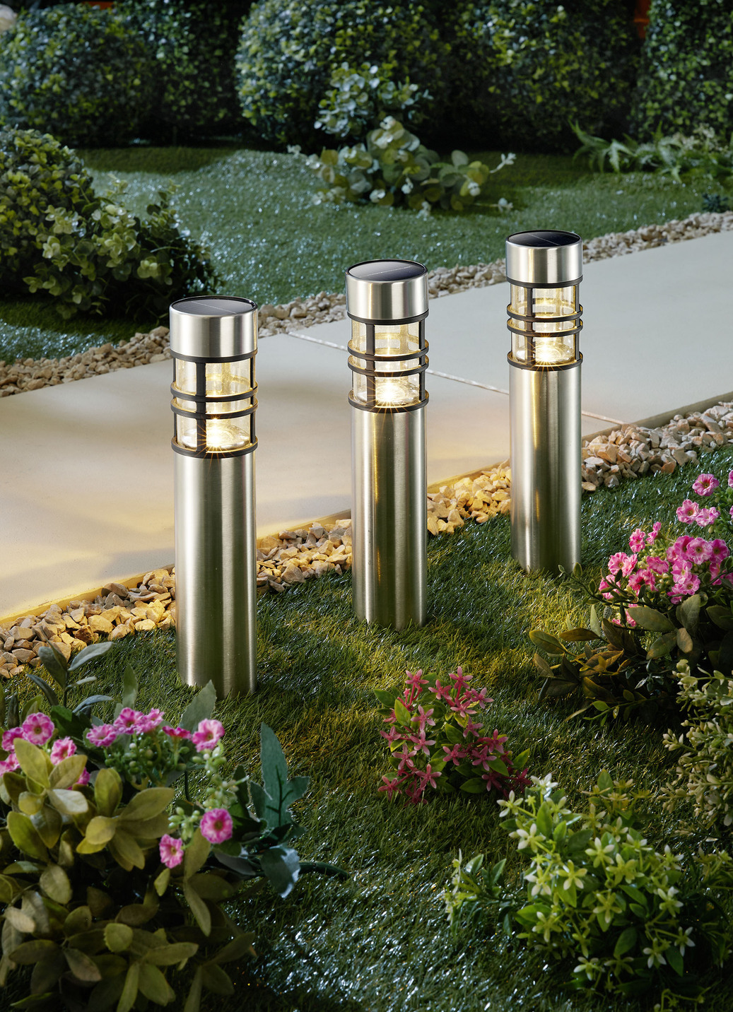 SolarWegeleuchte, 3erSet Garten BADER