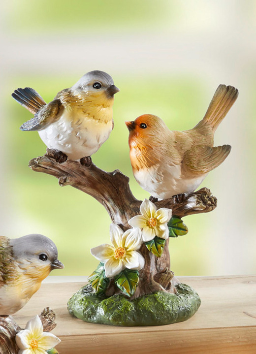Figuren - Vögel auf Zweig, in Farbe BUNT, in Ausführung Vogel-Pärchen auf Ast Ansicht 1