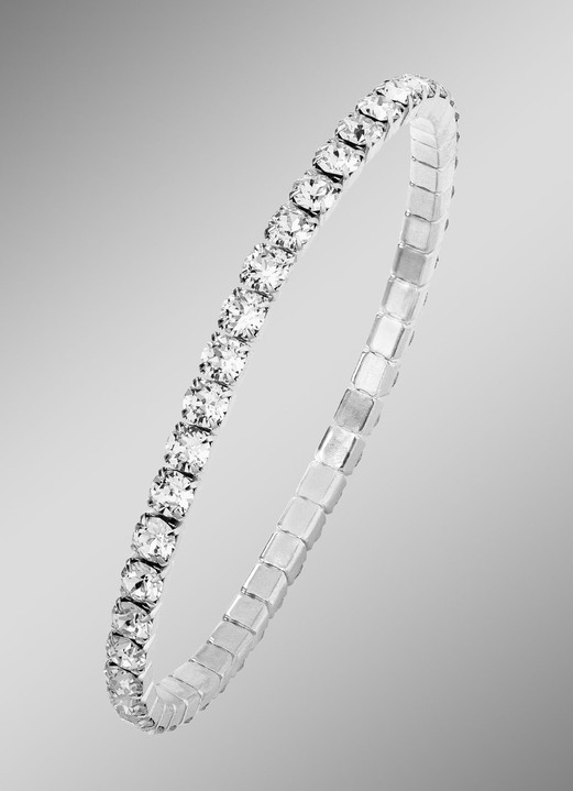 Armbänder - Armband aus Edelstahl mit weissen Kristallen, in Farbe  Ansicht 1