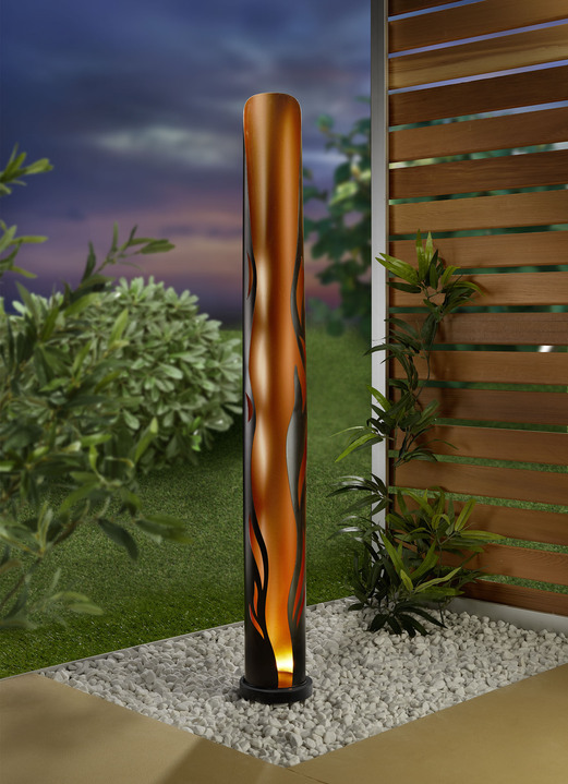 Gartenbeleuchtung - LED-Säule «Flamme», in Farbe BRAUN
