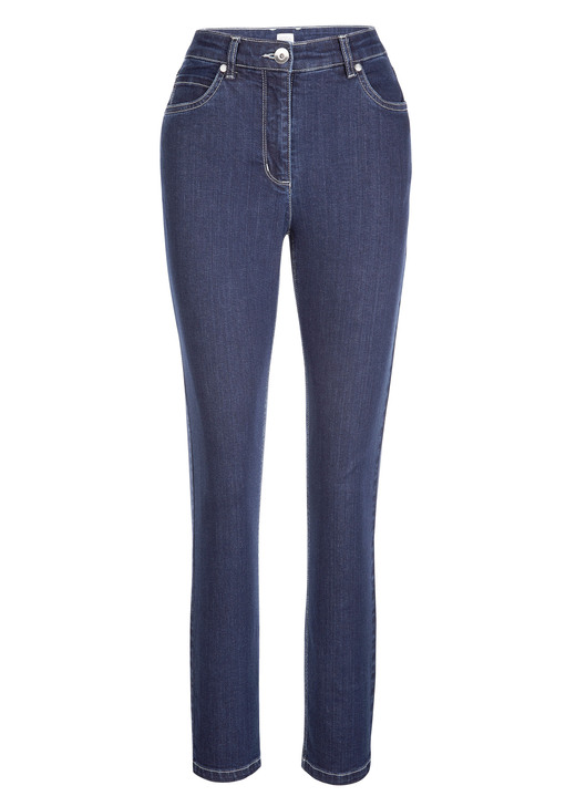 Hosen - Jeans in klassischer 5-Pocket-Form, in Größe 019 bis 052, in Farbe DUNKELBLAU Ansicht 1