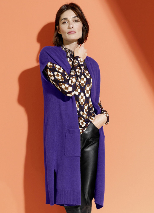 Pullover & Strickmode - Gilet aus Kaschmir, in Größe 038 bis 052, in Farbe ROYALBLAU Ansicht 1
