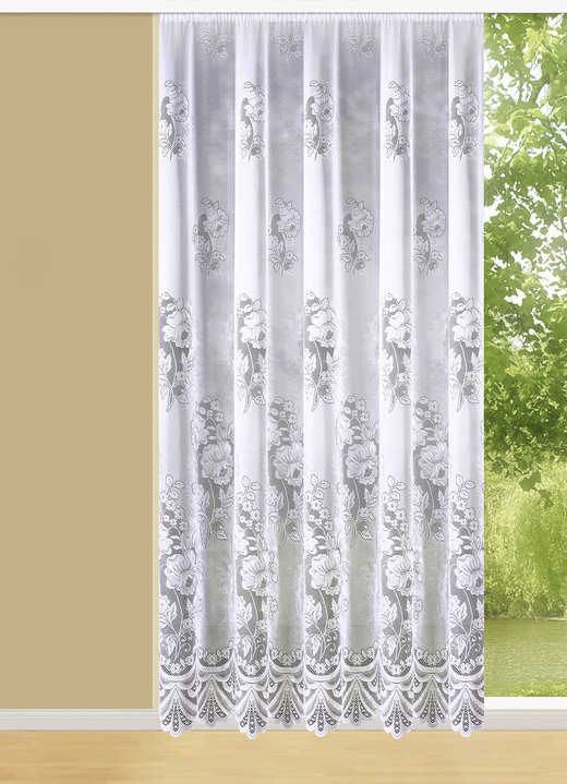 Klassisch - Langvorhang mit Automatikfaltenband, in Größe 176 (H175xB250 cm) bis 294 (H245xB500 cm), in Farbe WEISS