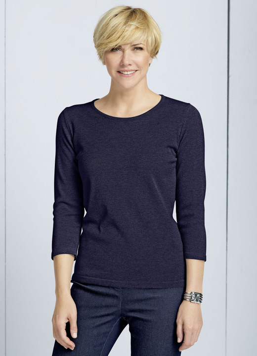 Basics - Pullover mit Modal, in Größe 038 bis 052, in Farbe MARINE Ansicht 1