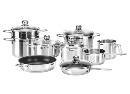 Edelstahl-Kochtopf-Set, 14-teilig