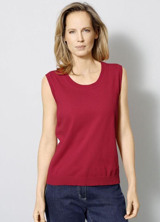 Basics - Stricktop aus reiner Baumwolle, in Größe 038 bis 052, in Farbe ROT Ansicht 1